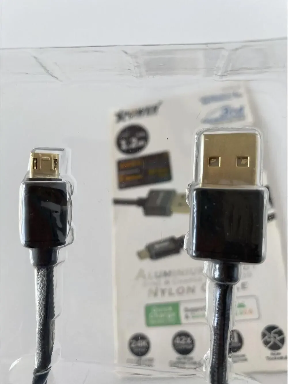 Gold-Plated Aluminum Alloy Micro USB Cable - Sync & Charge Nylon Cord, Durable!